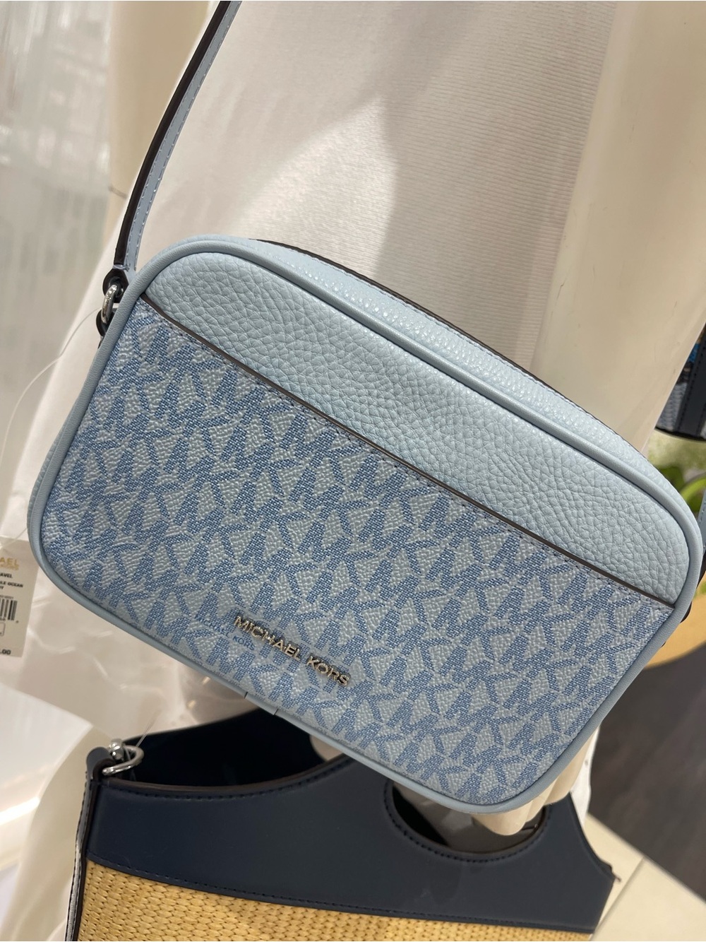 MICHAEL KORS JST Sm Signature Logo Camera Crossbody Bag Xbody Pale Ocean NWT